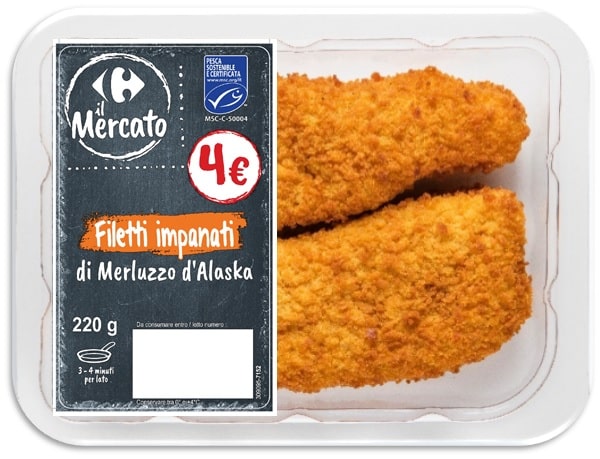 Filetti impanati di merluzzo d'Alaska Carrefour il Mercato